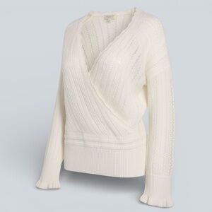 Season Textured Wrap-Front Sweater | M/L